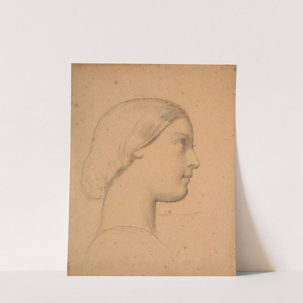 Etude de profil de jeune fille pour l’église Saint-Germain l’Auxerrois à Paris by Eugène Emmanuel Amaury Duval