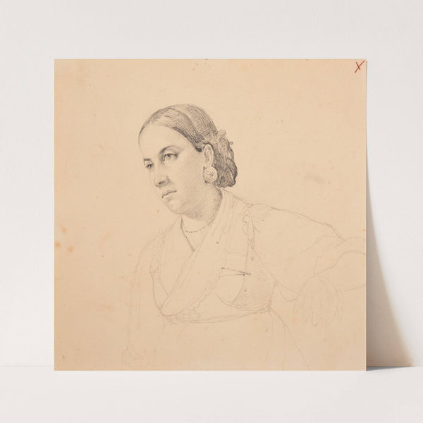 Étude de tête de femme by Jacques-Raymond Brascassat