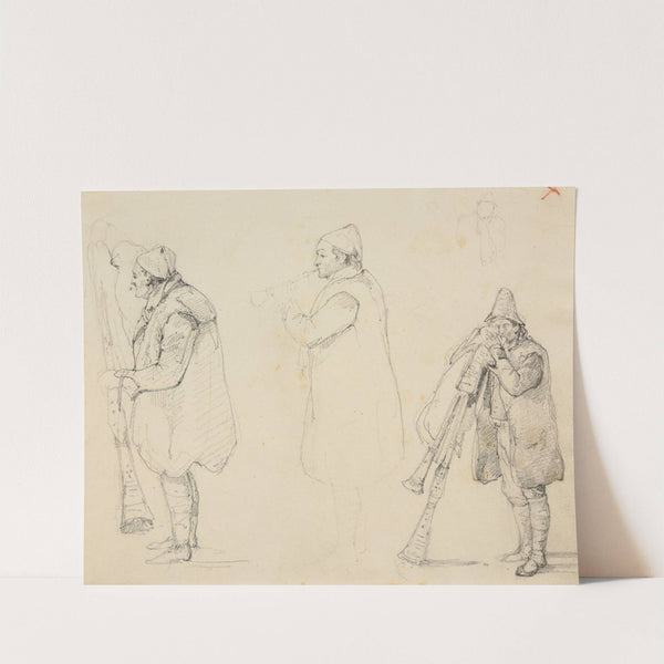 Étude de trois pifferari by Jacques-Raymond Brascassat