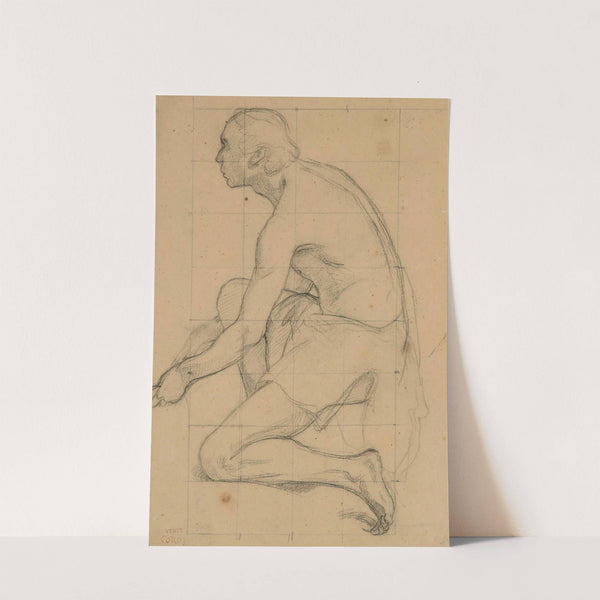 Étude d’homme agenouillé by Jean-Baptiste-Camille Corot