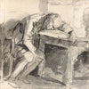 Etude d’homme effondré sur une table