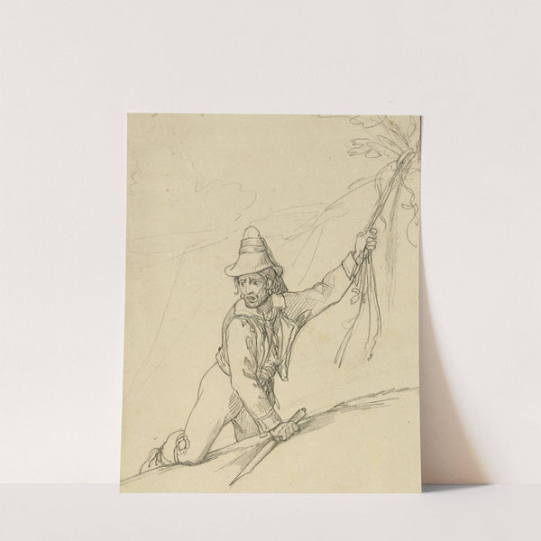 Etude d’homme s’agrippant aux branches d’un arbre by René Marjolin