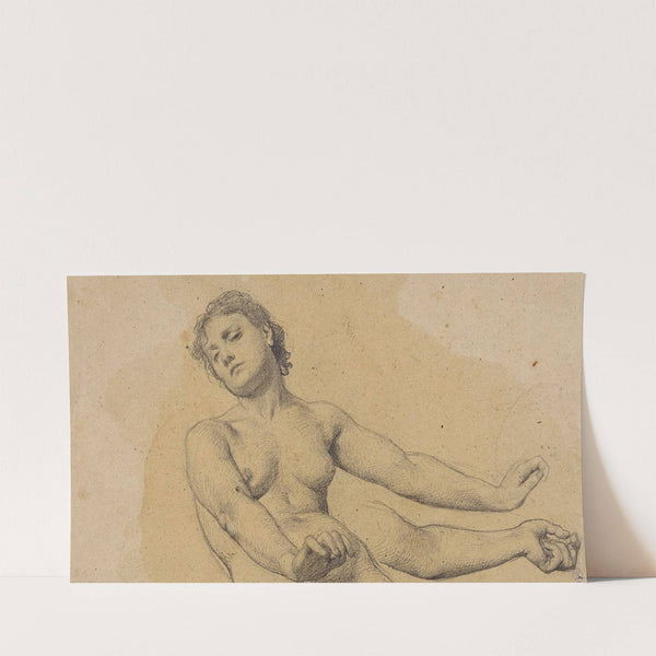 Etude d’un buste de femme nue le bras allongé et étude de bras by François Emile Ehrmann