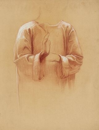 Etude d’un buste d’homme portant une chasuble (1918)