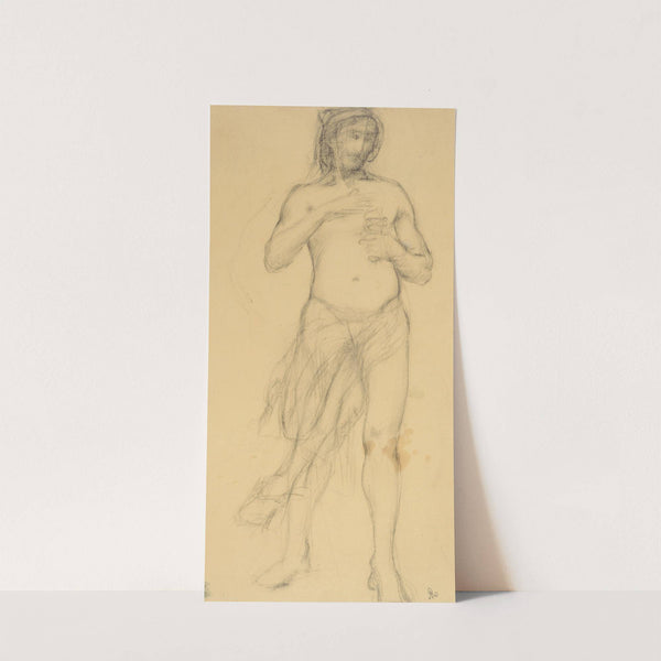Etude d’un homme drapé à mi-corps, tenant une coupe by Ary Ernest Renan