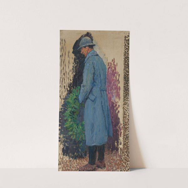 Étude Pour Le Monument Aux Morts; L’homme Avec Une Couronne Mortuaire De Laurier by Henri Martin