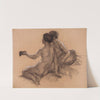 Etude pour le tableau L’Automne Deux personnages nus assis (1914) by Maurice Berthon