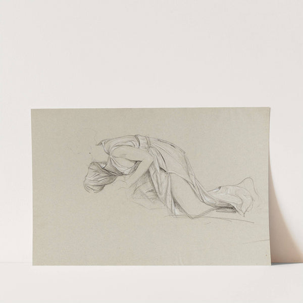 Etude pour Pyrame et Thisbé Jeune femme agenouillée by François Alfred Delobbe