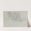 Etude pour Pyrame et Thisbé Jeune femme nue agenouillée by François Alfred Delobbe