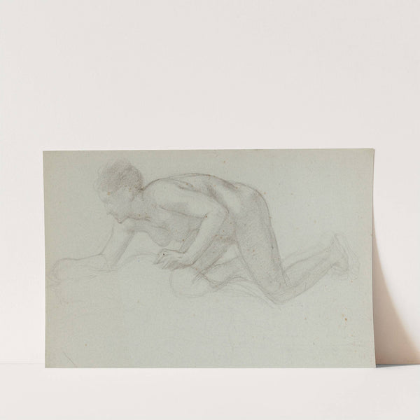 Etude pour Pyrame et Thisbé Jeune femme nue agenouillée by François Alfred Delobbe