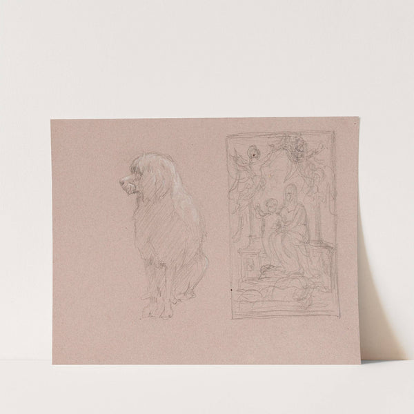Etude pour un chien et pour une vierge à l’enfant by François Alfred Delobbe