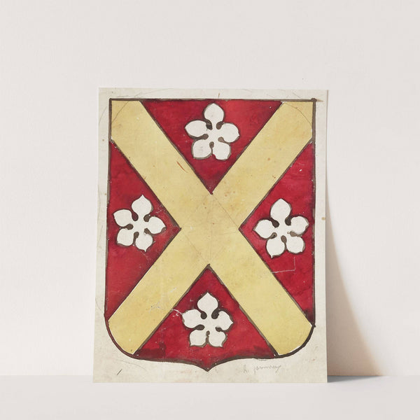 Etude pour un vitrail à motif héraldique ; écusson by Prosper Lafaye