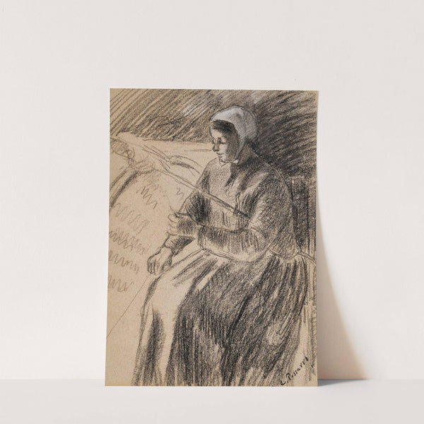 Étude pour une paysanne assise devant un rouet (circa 1881) by Camille Pissarro