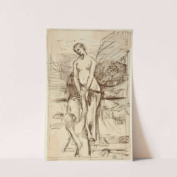 Etude préparatoire pour Le Plongeur (1882) by Ary Ernest Renan