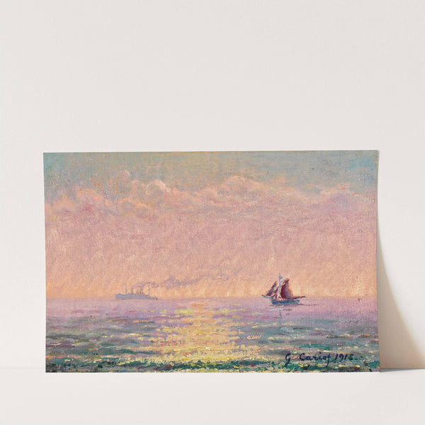 Etude sur la mer à St Malo contre soleil by Gustave Cariot