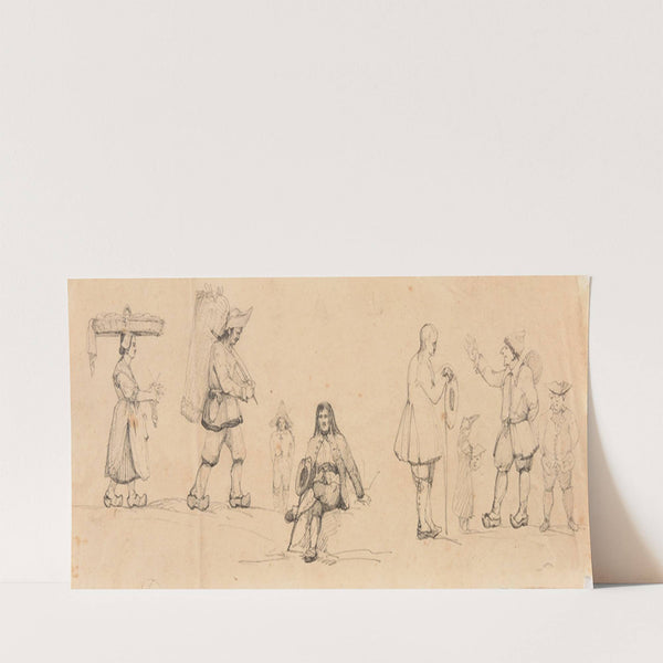 Études de divers costumes de paysans by Jacques-Raymond Brascassat