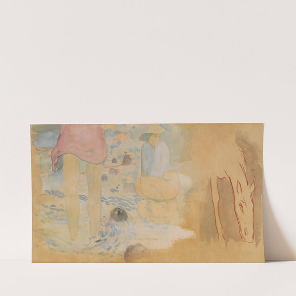 Études De Femmes Et Cheval by Paul Gauguin