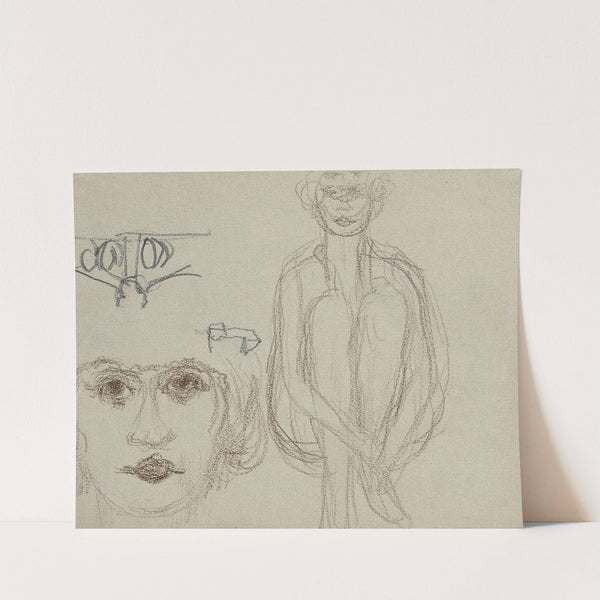 Études de nu assis et tête de femme by Pierre Bonnard