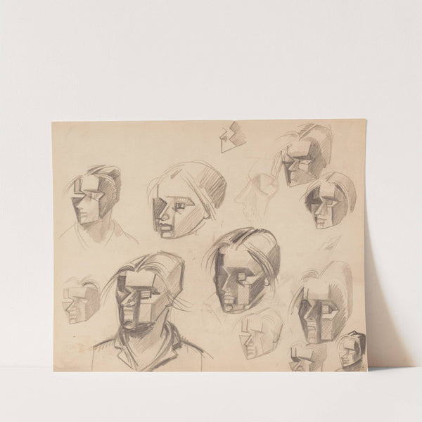 Études de têtes cubistes (circa 1934-1935) by Julio González