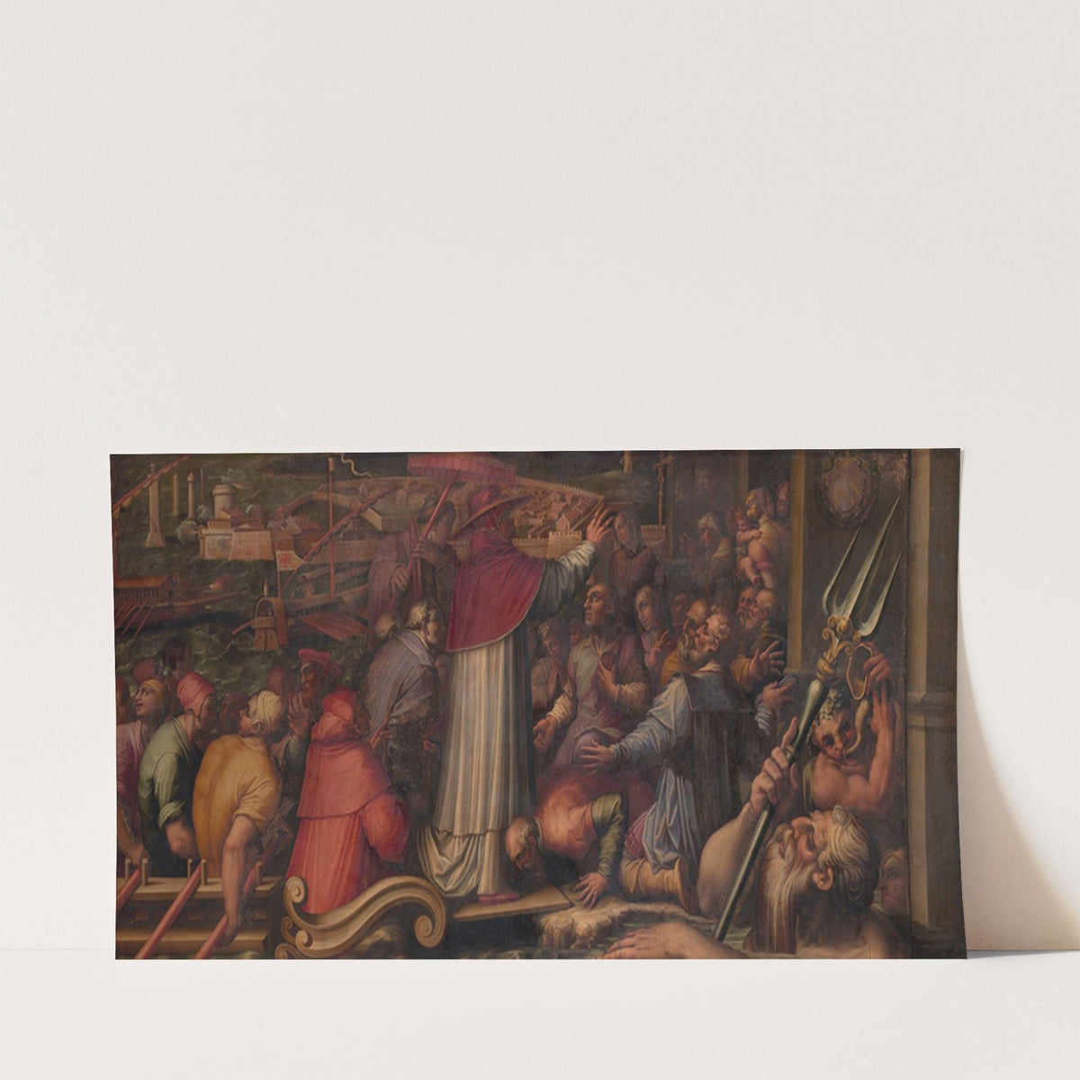 Eugenio IV disembarks at Leghorn to take refuge in Florence (1563 - 1565) by Giorgio Vasari
