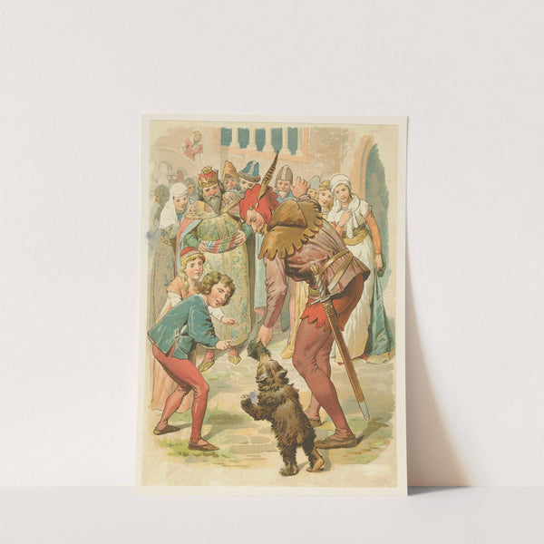 Eulenspiegel and bear perform before the king and townspeople (1904) by Eugen Klimsch