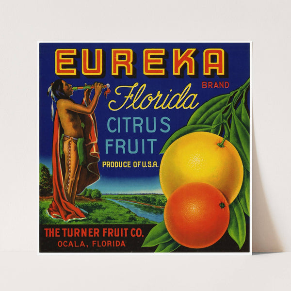 Eureka Brand Florida Citrus Fruit Label (1930-1950)