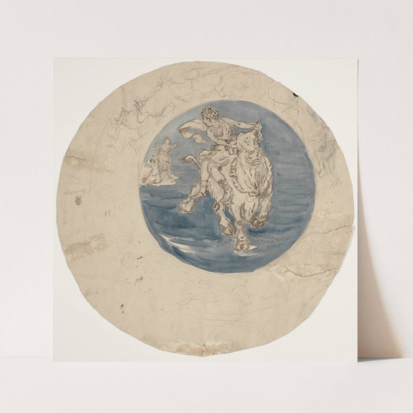 Europas bortførelse udkast til fad (1887) by Theodor Philipsen