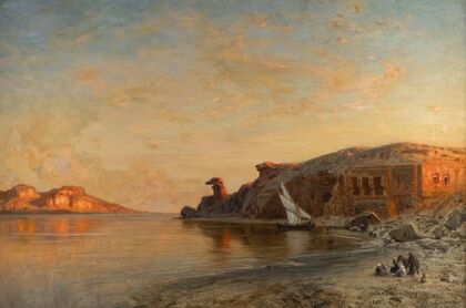 Evening in Egypt by the Nile at Gebel es-Silsila