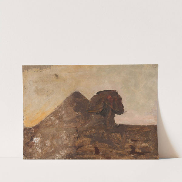 Evening in the desert – Sphinx and pyramid. From the journey to Egypt (1903) by Jan Ciągliński