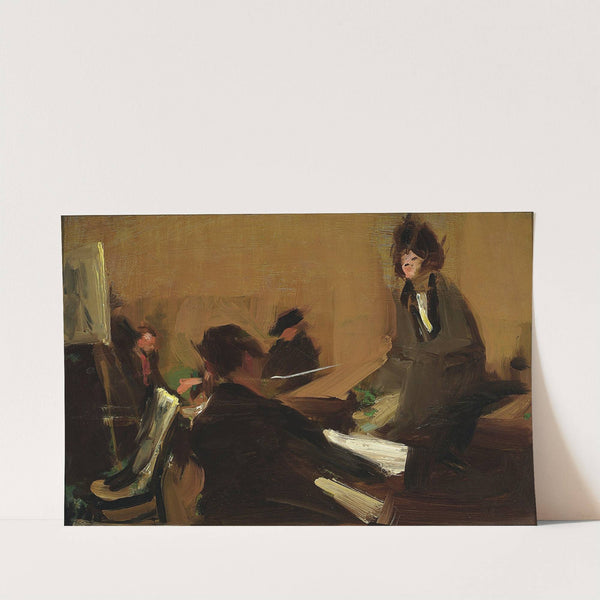 Evening in the studio, sketch (1906) by Konrad Krzyżanowski