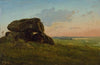 Evening landscape with a dolmen. Study