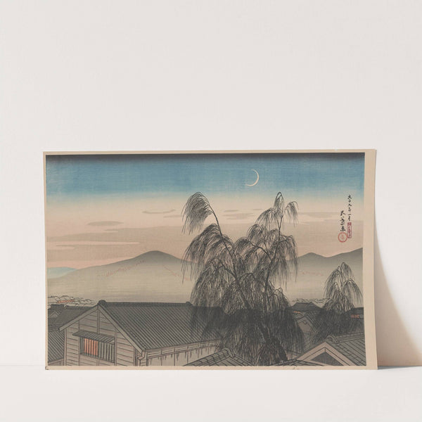 Evening moon at Kobe (1920) by Hashiguchi Goyō
