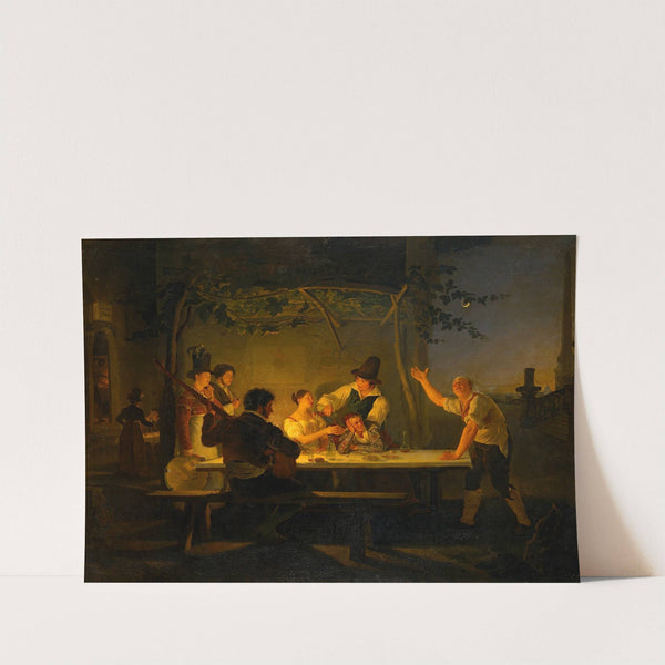 Evening Scene At A Roman Osteria By Trinità Dei Monti by Luigi Fioroni