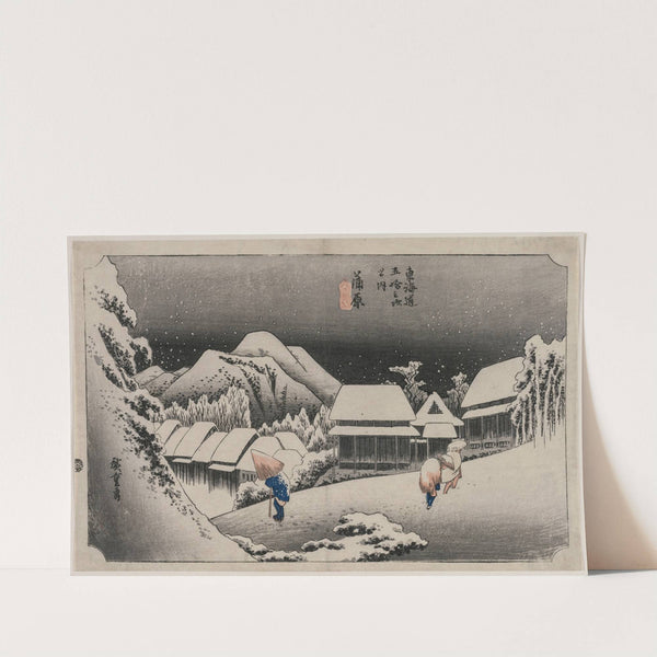 Evening Snow at Kambara (number sixteen of the series Fifty-three Stations of the Tokaido) (1833) by Andō Hiroshige