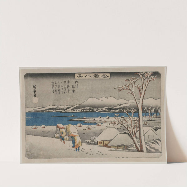 Evening Snow at Uchikawa, from the series Eight Views of Kanazawa (1835-36) by Andō Hiroshige
