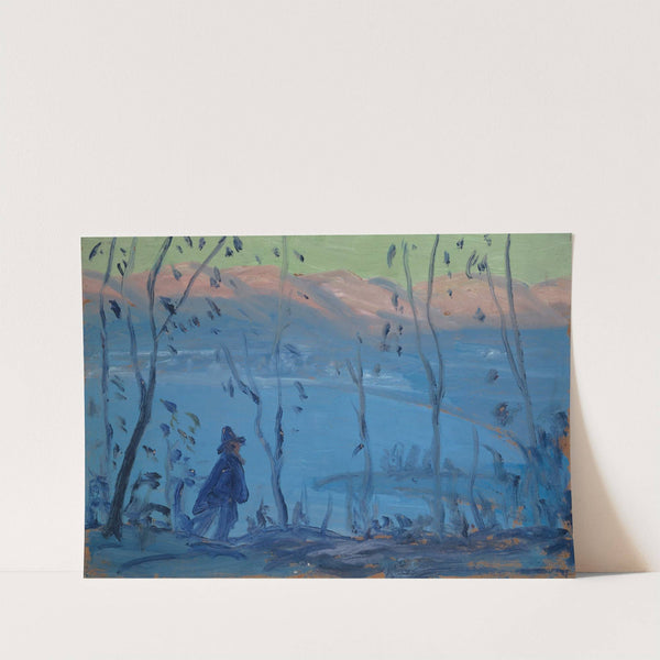 Evening Walk Above a Southern Lake by Ernst Schiess