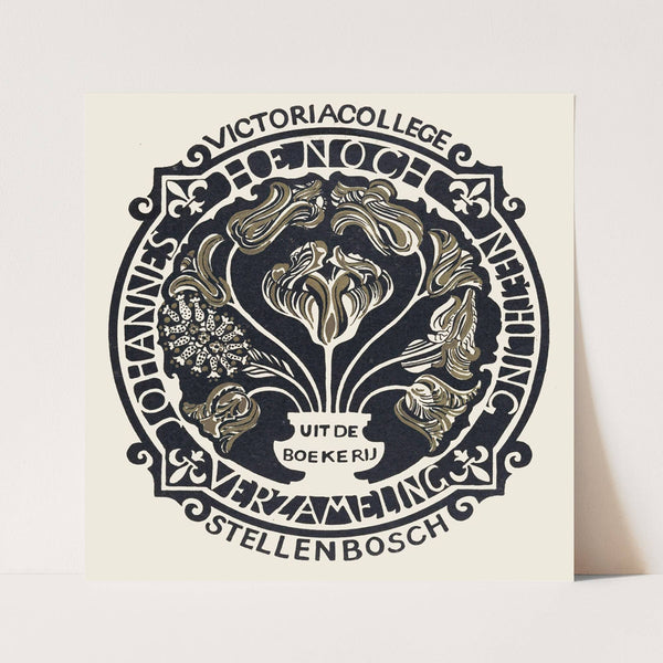 Ex libris van de Johannes Henoch Neethling verzameling ondergebracht bij Victoria College in Stellenbosch (1909) by Carel Adolph Lion Cachet