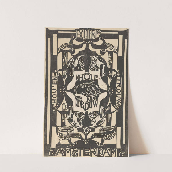 Ex libris van de vereniging Hou’en Trouw (1916) by Carel Adolph Lion Cachet