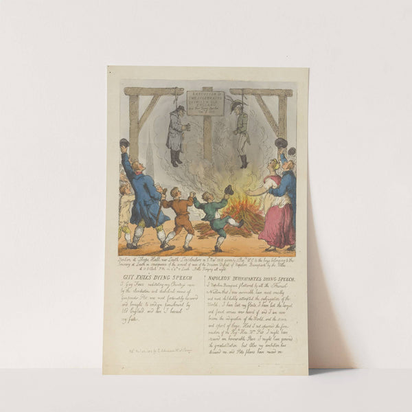 Execution of two celebrated enemies of Old England and their dying speeches, Nov. 5 1813 (1813) by Thomas Rowlandson