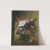 Exotic blooms in a Grecian krater with fruit on a marble ledge by Johan Laurentz Jensen