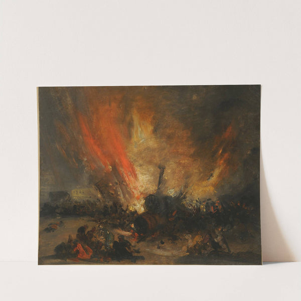 Explosión de una locomotora by Genaro Pérez Villaamil