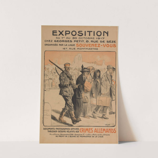 Exposition de documents-photographies-affiches-tableaux-dessins relatifs aux crimes allemands (1917) by Lucien Jonas