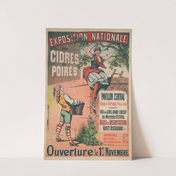 Exposition Nationale Des Cidres Et Poires Pavillon Central Quai D’orsay, (Pont De L’alma) (1880-1890) by Lith. F. Appel