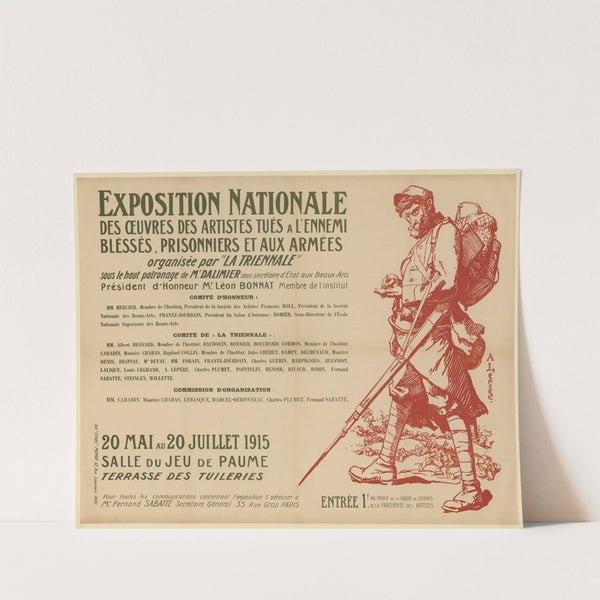 Exposition nationale des oeuvres d’artistes tués à l’ennemi, blessés, prisonniers (1915) by Auguste Lepère