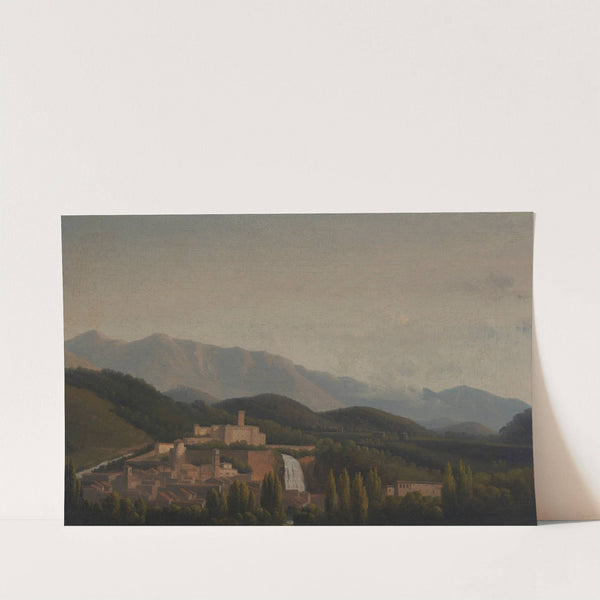 Extensive Italian landscape with a town by Jean-Joseph-Xavier Bidauld