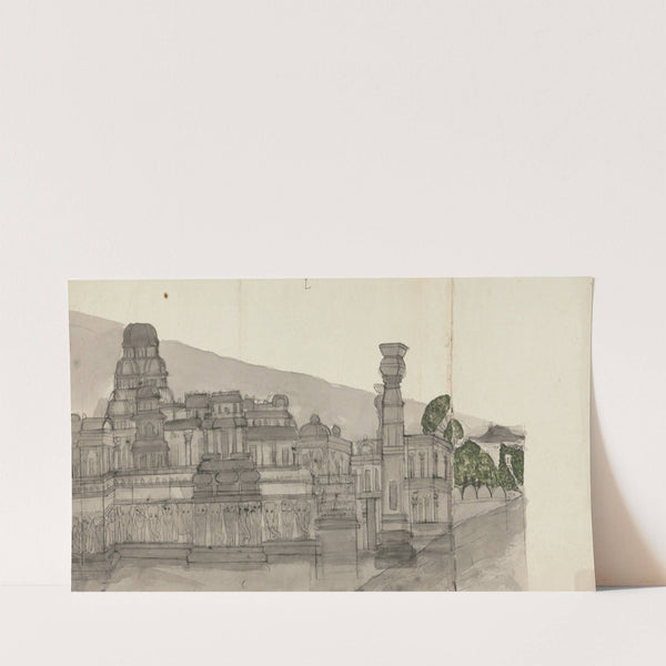 Exterior View of Keylas (Kailasanatha) (ca. 1795) by Gangaram Chintaman Tambat