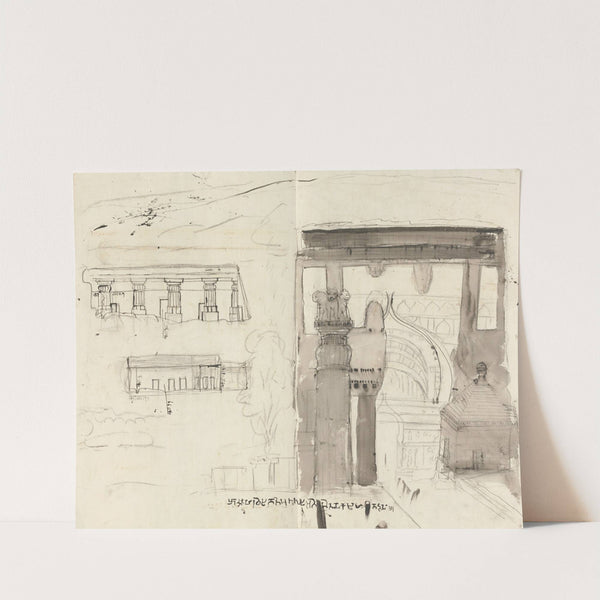 Exterior View of the Temple at Ekvera (Karle) by Gangaram Chintaman Tambat