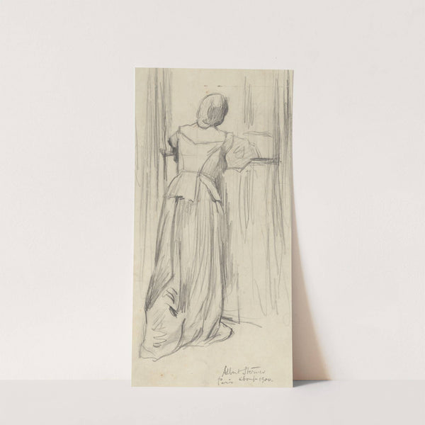 F.l. portrait of woman with back to viewer, at window by Albert Sterner