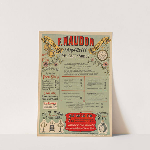 F. Naudon, La Rochelle (horlogerie), maison fondée en 1892 (1898) by Imp. Camis