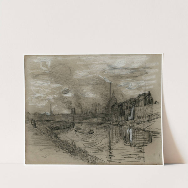 Fabrieksterrein langs vaart by Isaac Israëls